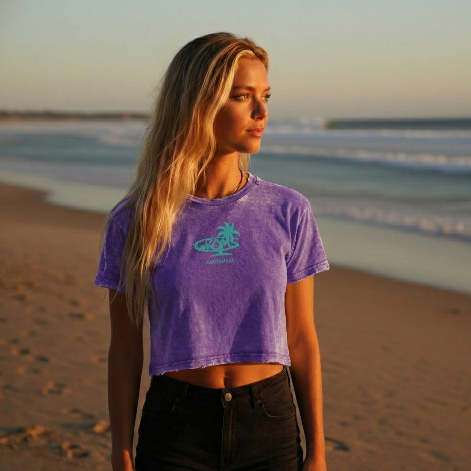 Ladies Crop Tee - Purple