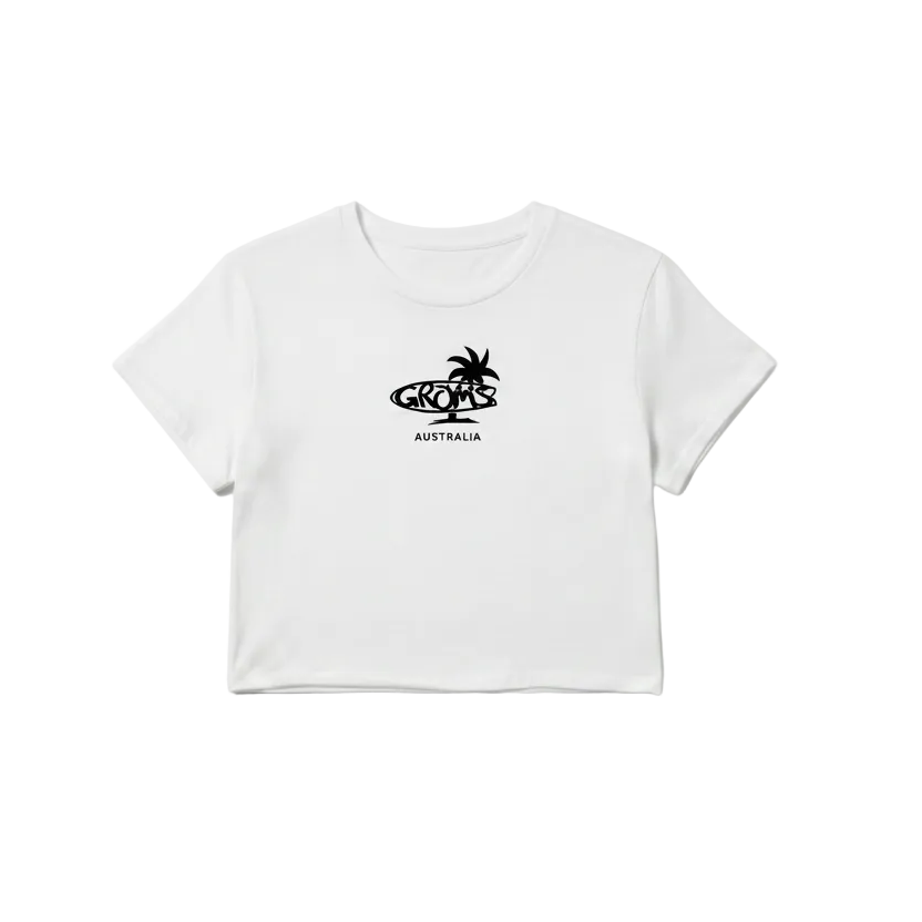 Ladies Crop Tee - White